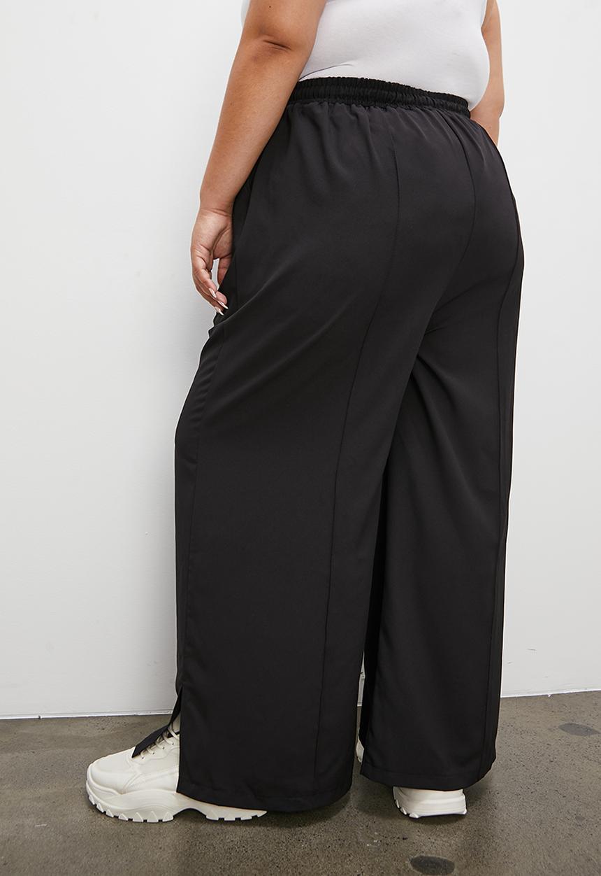 Blake - Side slit wide leg - black