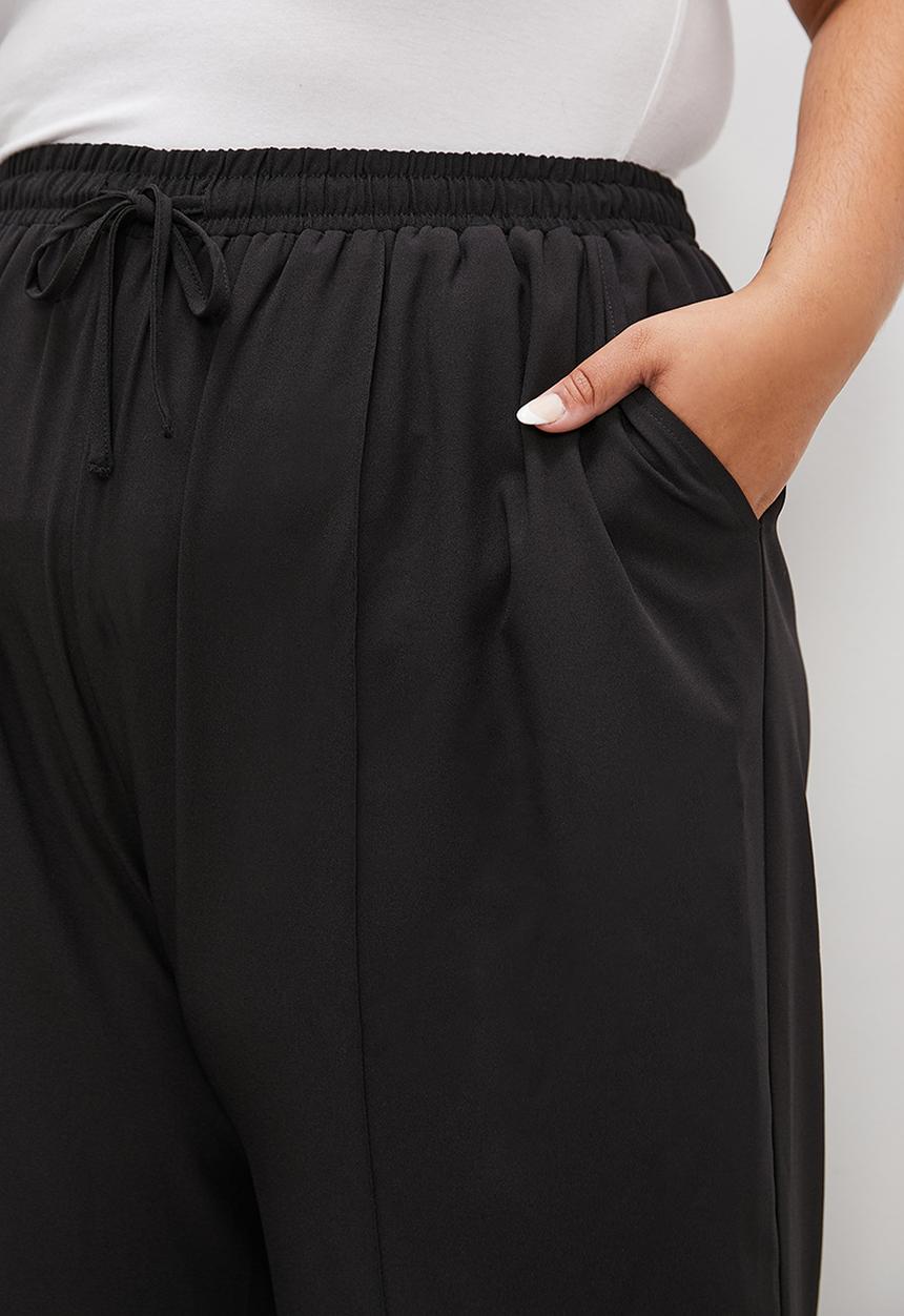 Blake - Side slit wide leg - black