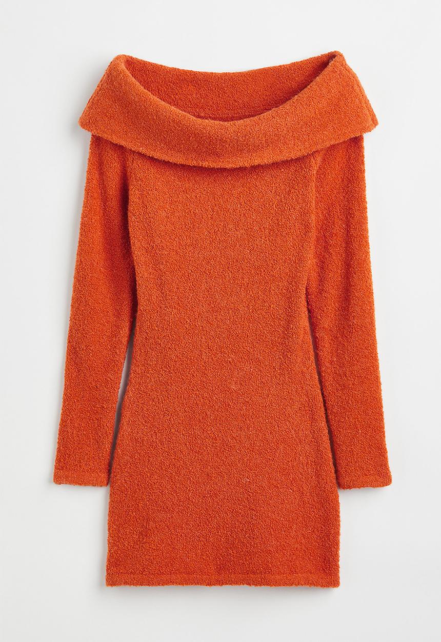 H&M - Off-the-shoulder dress - orange 