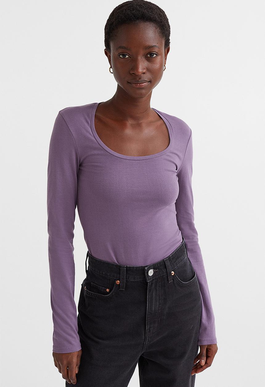 H&M - Long-sleeved jersey top - purple