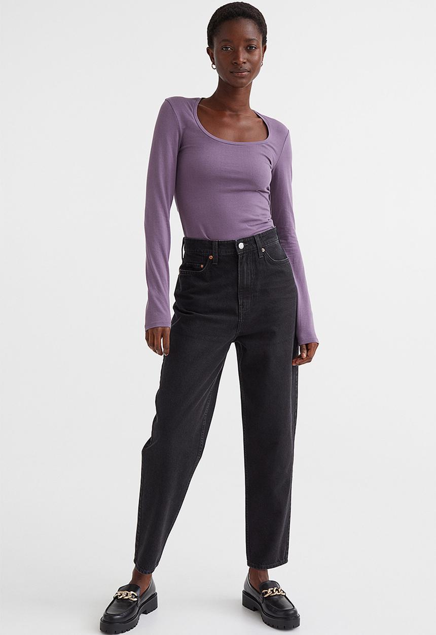 H&M - Long-sleeved jersey top - purple
