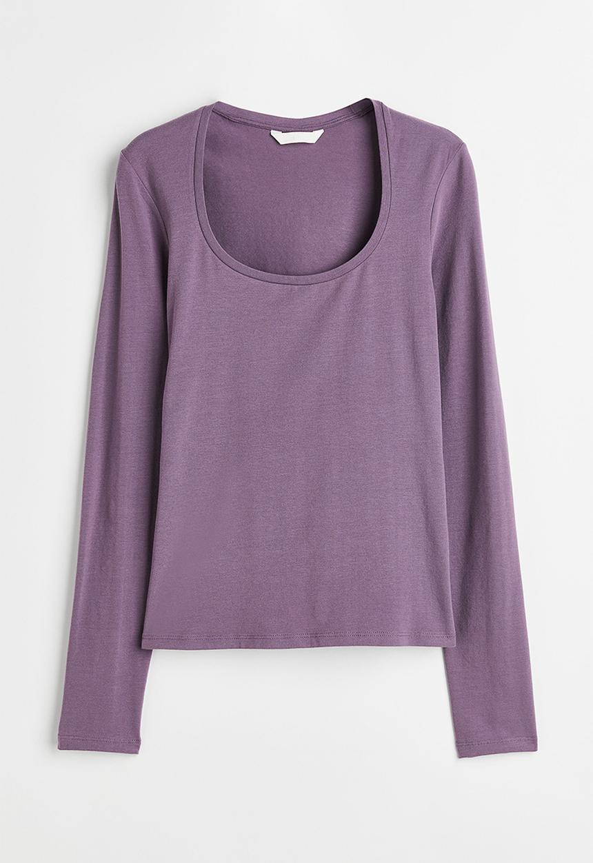 H&M - Long-sleeved jersey top - purple