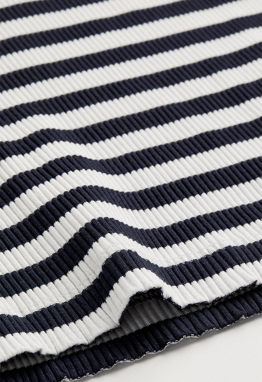 H&M - Ribbed top - black/white striped