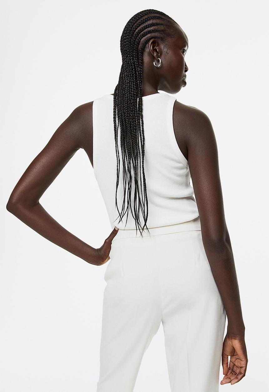H&M - Flared tailored trousers - natural white