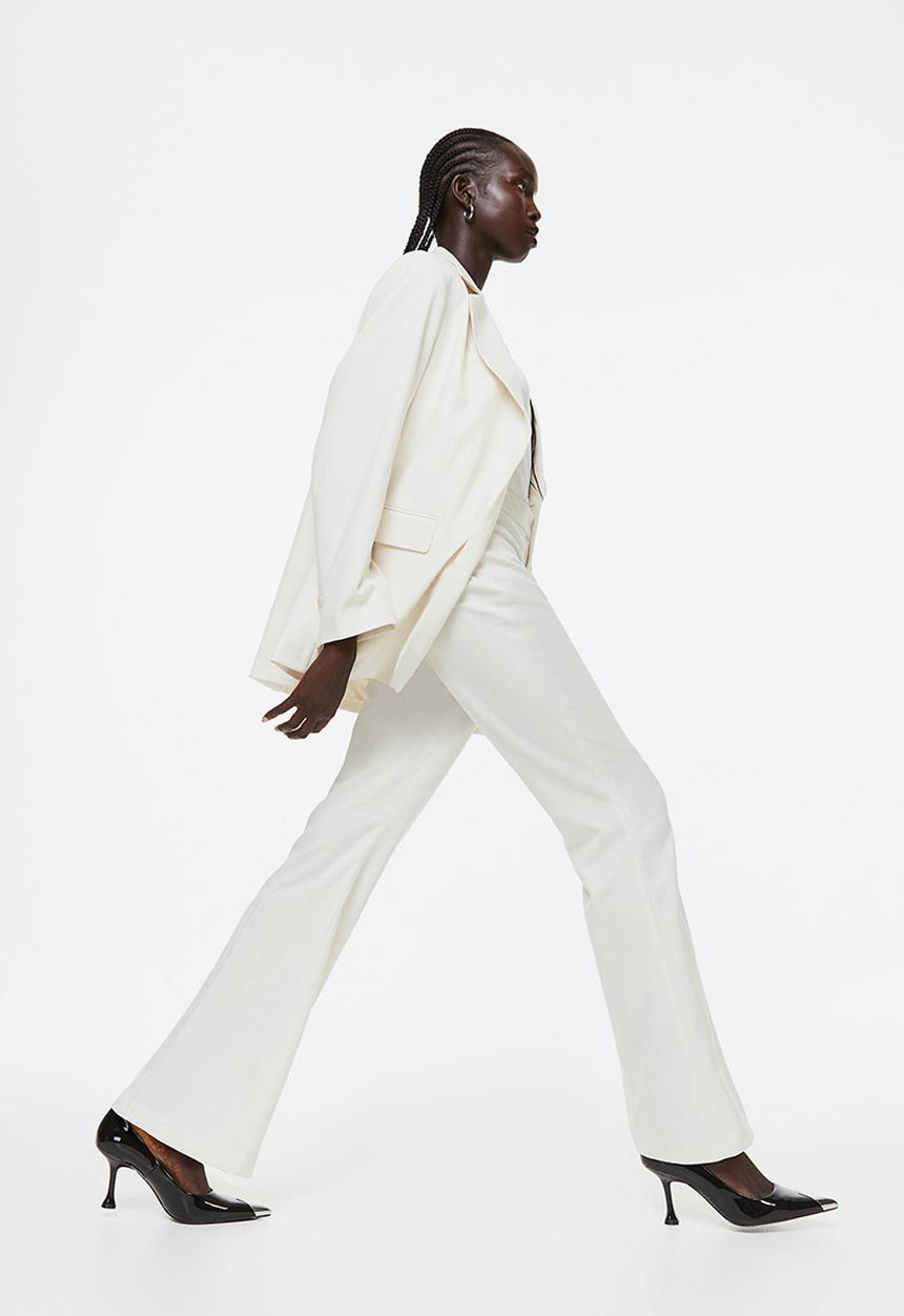 H&M - Flared tailored trousers - natural white