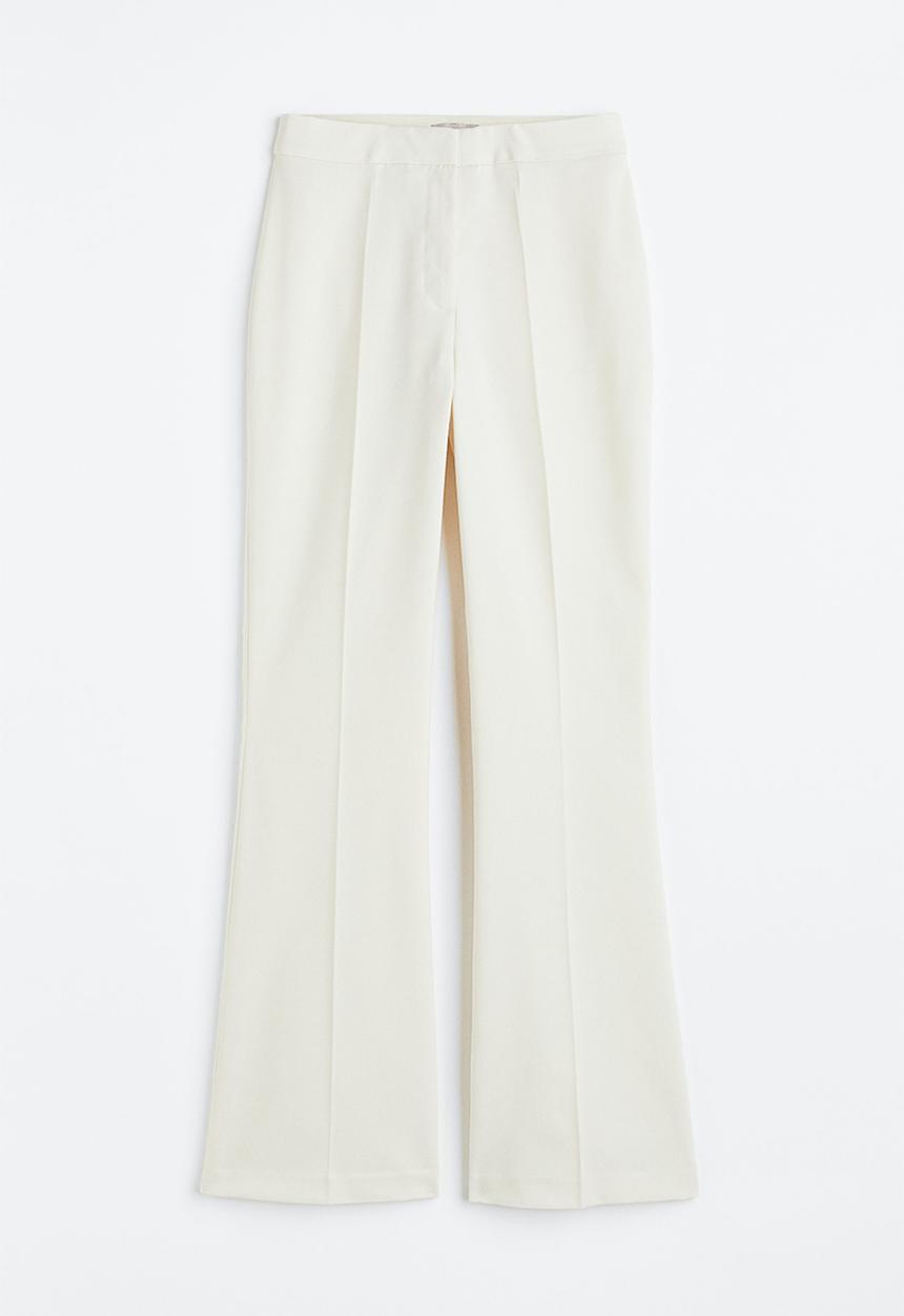 H&M - Flared tailored trousers - natural white
