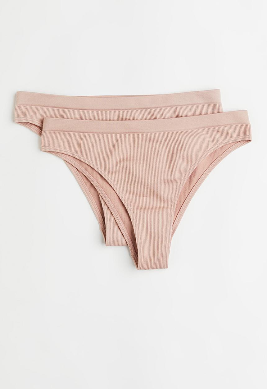H&M - 2 Pack seamless briefs - powder pink
