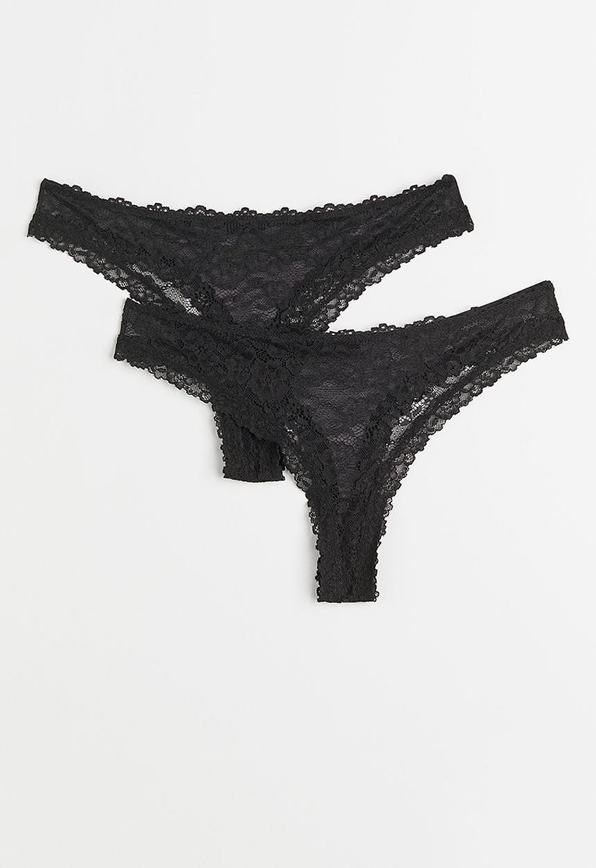 H&M - 2 Pack brazilian briefs - black