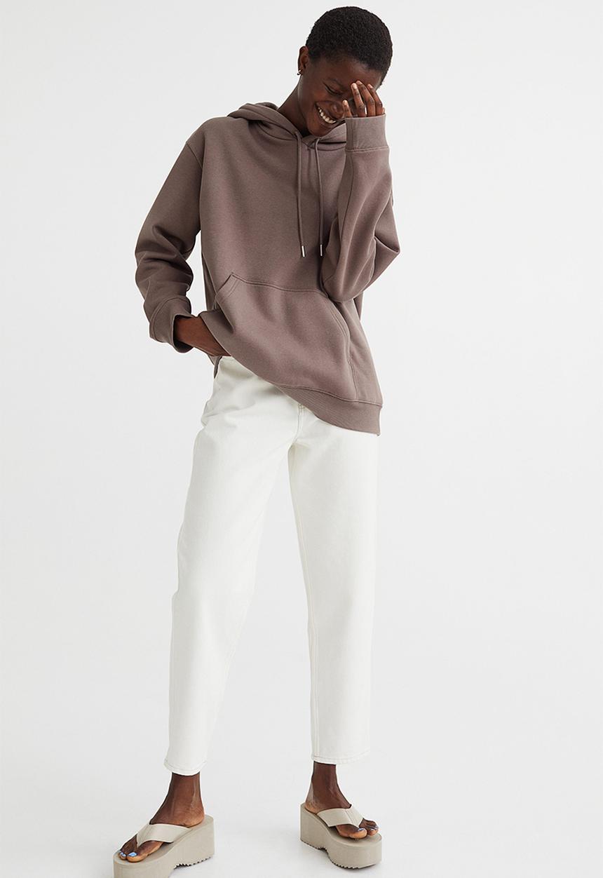 H&M - Hooded top - grey/beige