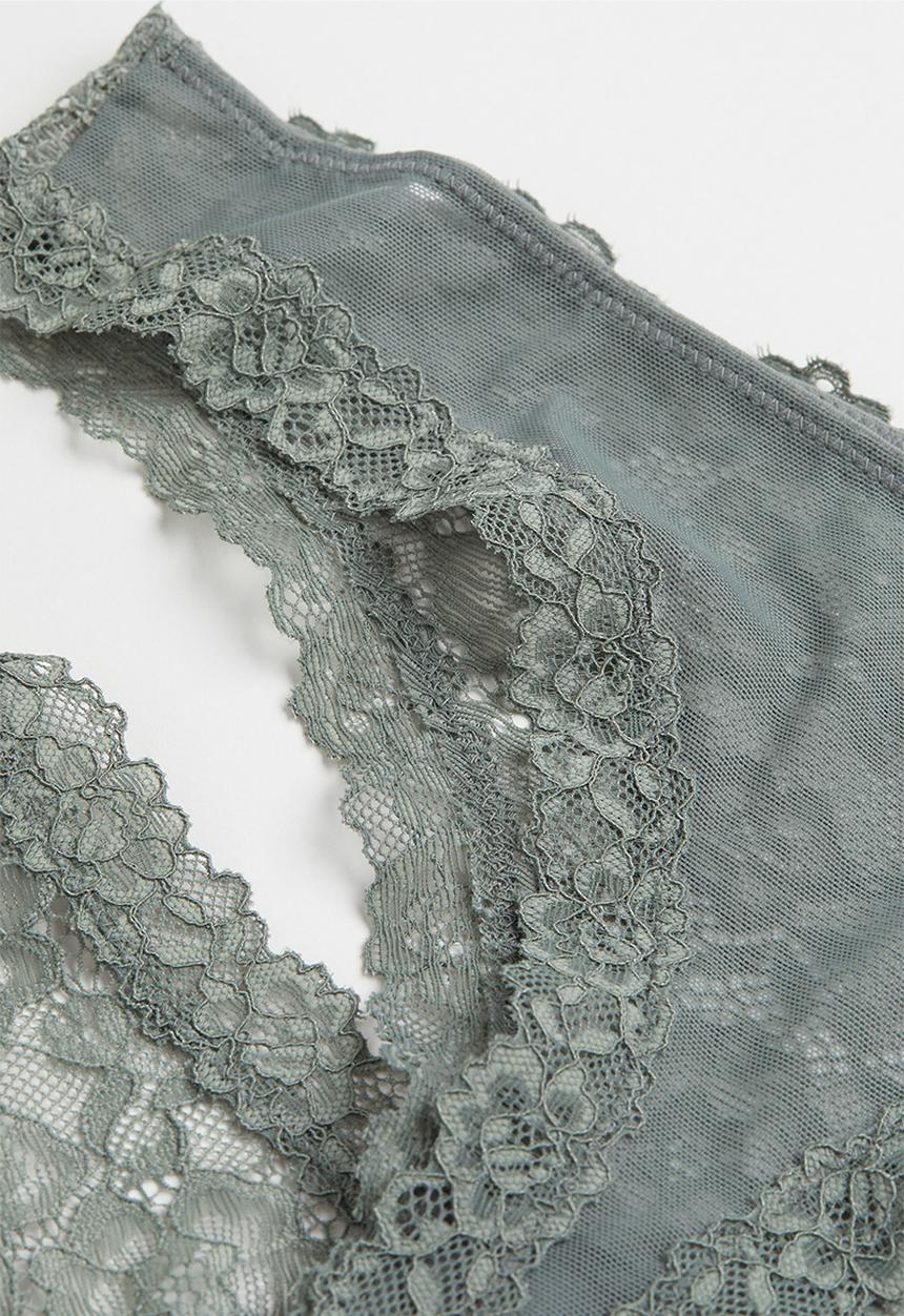 H&M - 2 Pack brazilian briefs - grey-green
