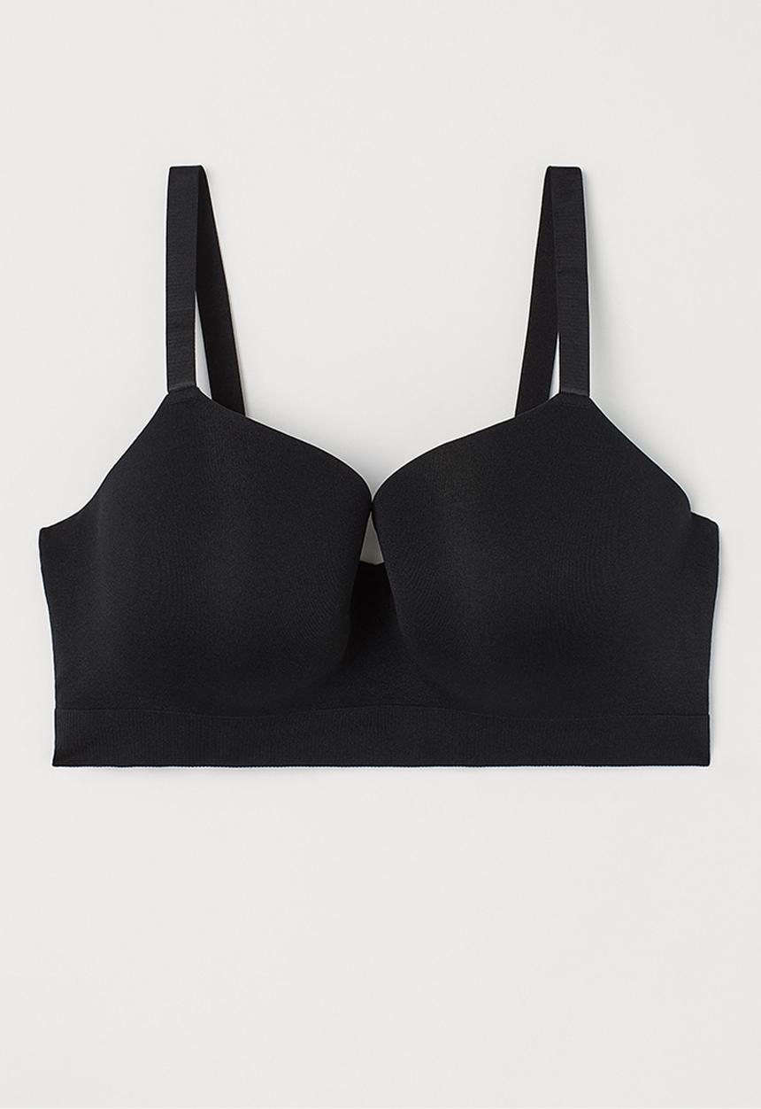 H&M - H&M+ padded jersey bra - black