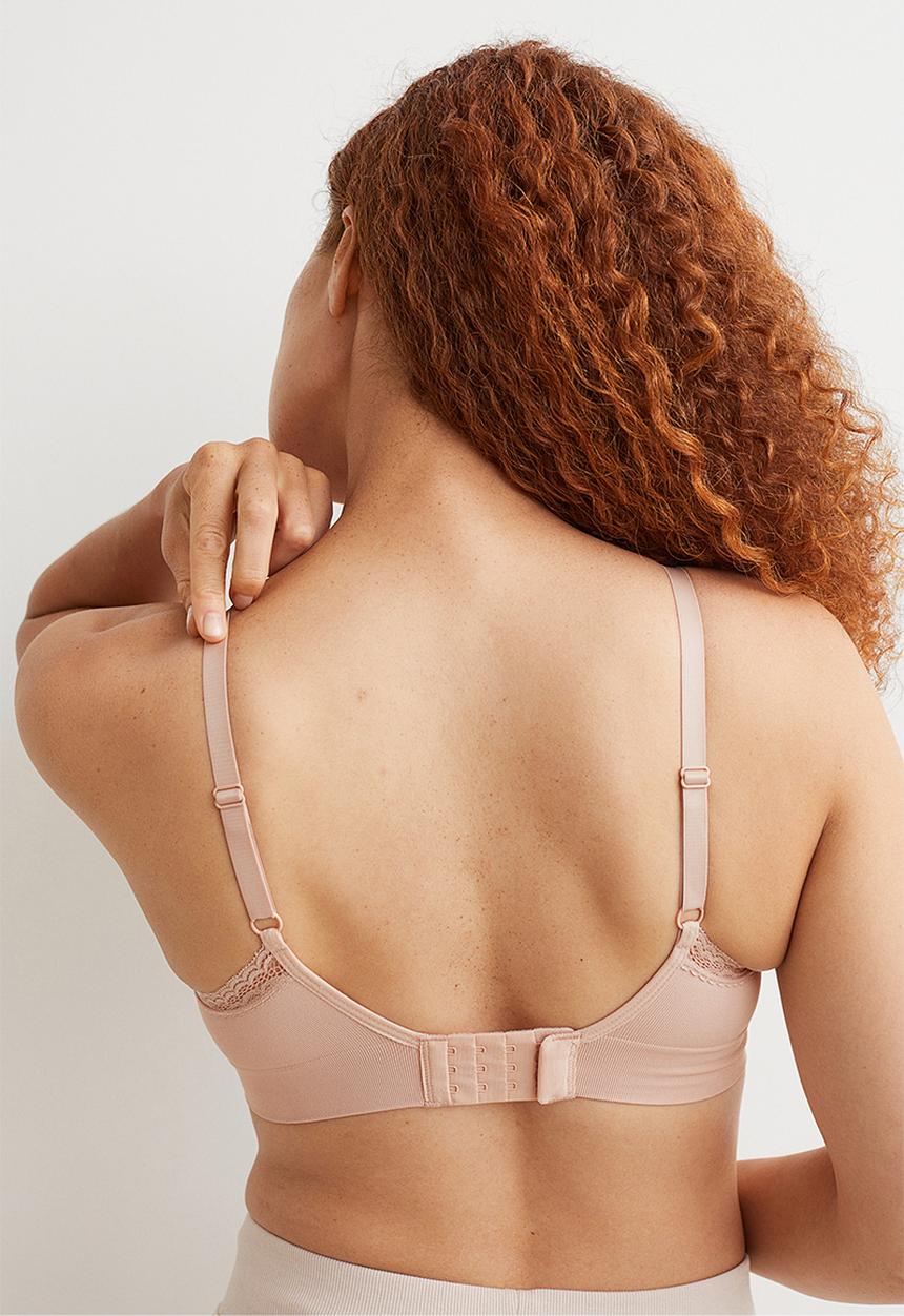 H&M - Mama 2 pack padded nursing bras - powder pink & black