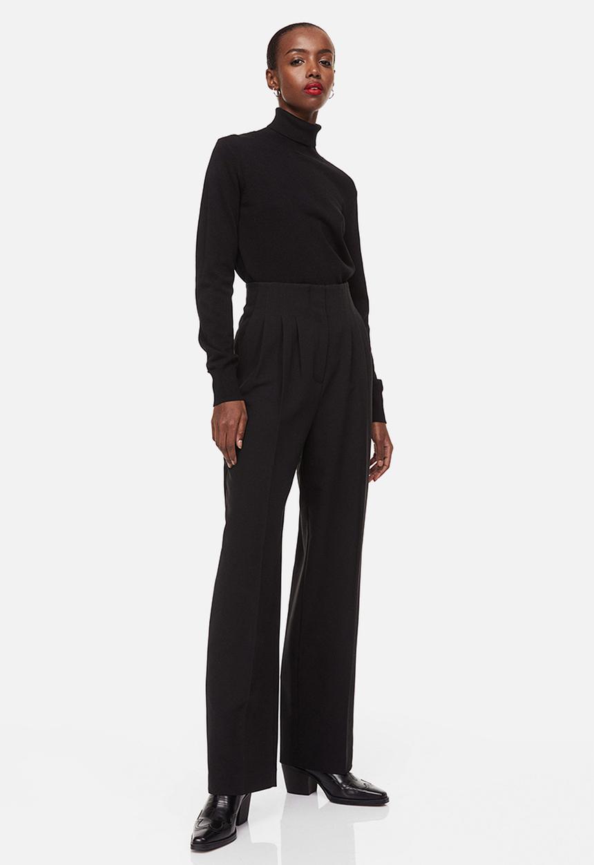 H&M - Fine-knit polo-neck jumper - black