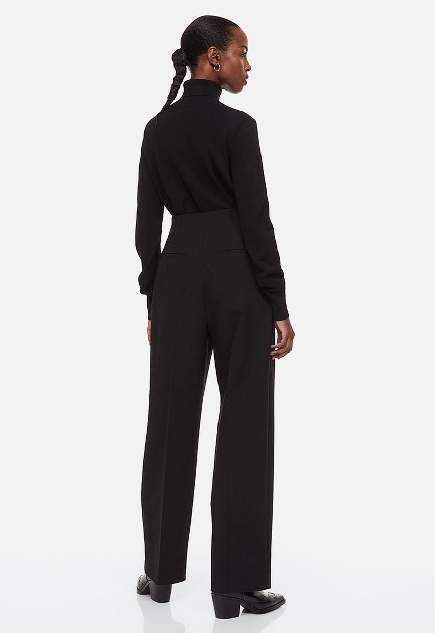 H&M - Fine-knit polo-neck jumper - black