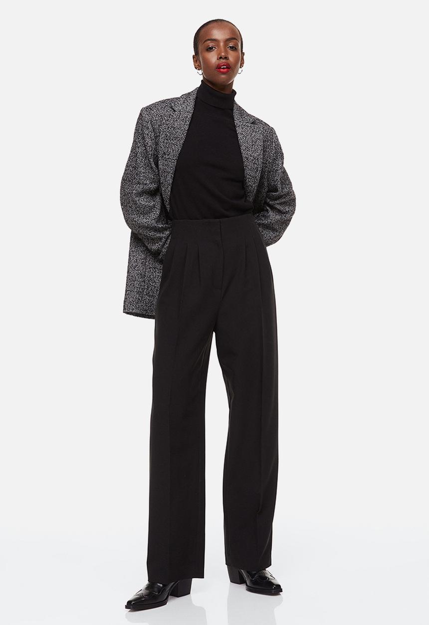 H&M - Fine-knit polo-neck jumper - black