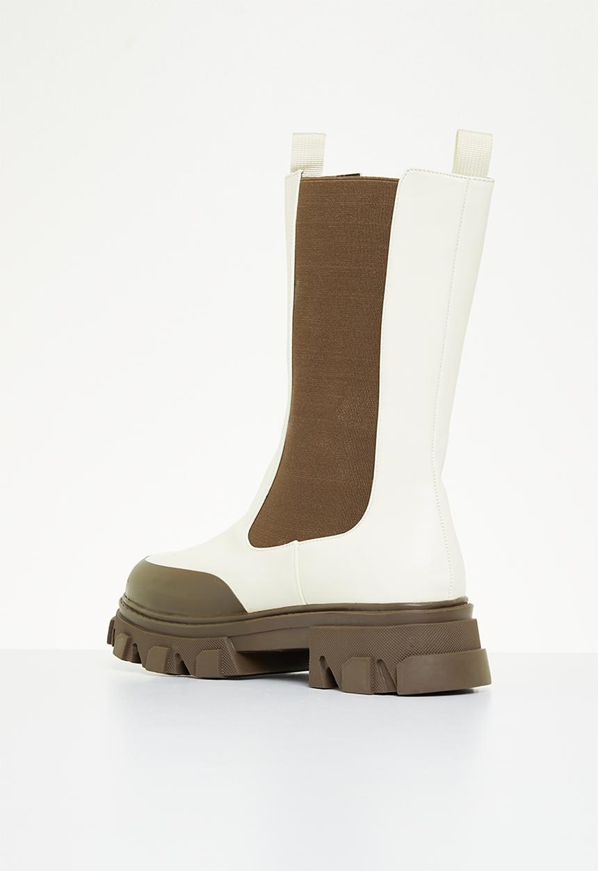 Public Desire - Kira chelsea boot - cream & beige