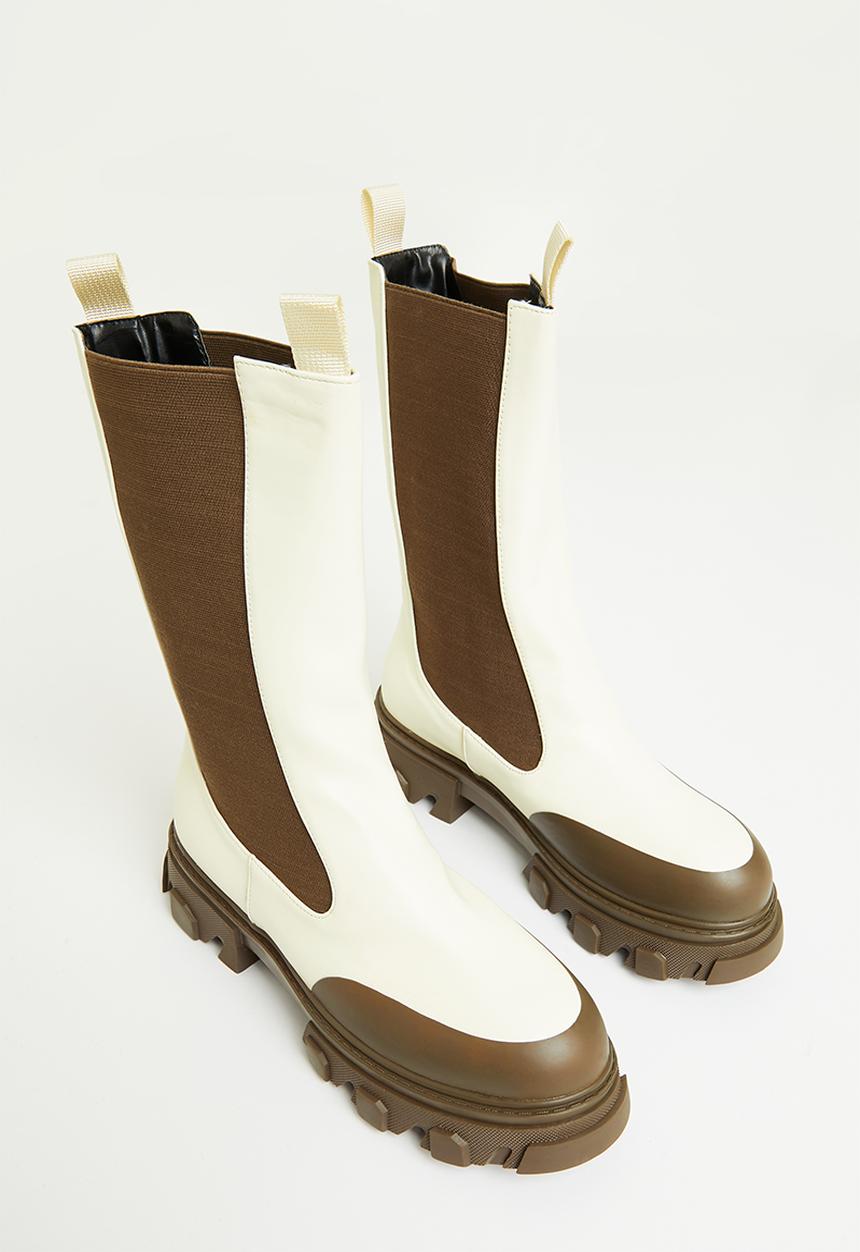 Public Desire - Kira chelsea boot - cream & beige
