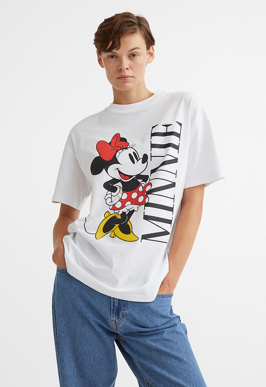 H&M - Oversized printed T-shirt - white/minnie mouse