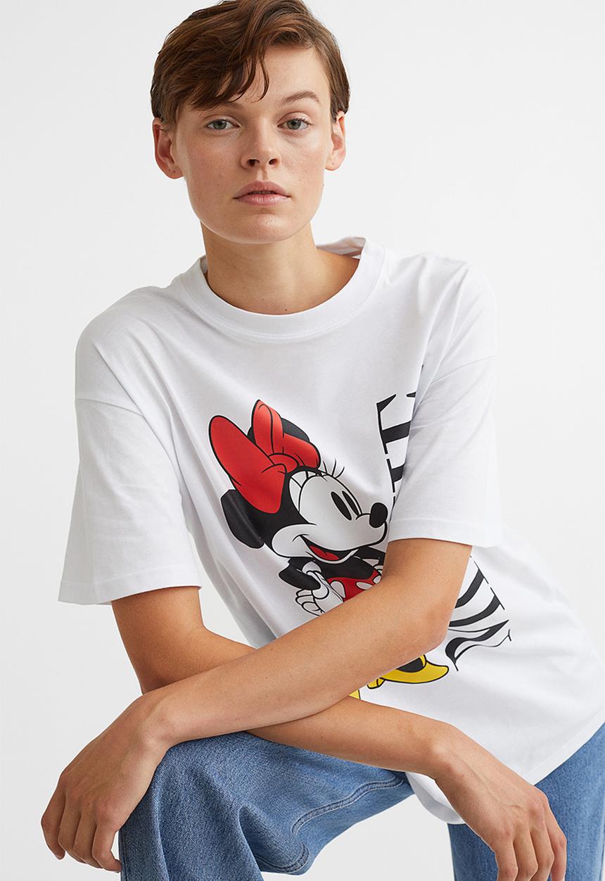 H&M - Oversized printed T-shirt - white/minnie mouse