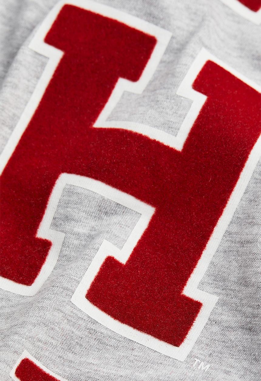 H&M - Oversized printed T-shirt - light grey marl/harvard