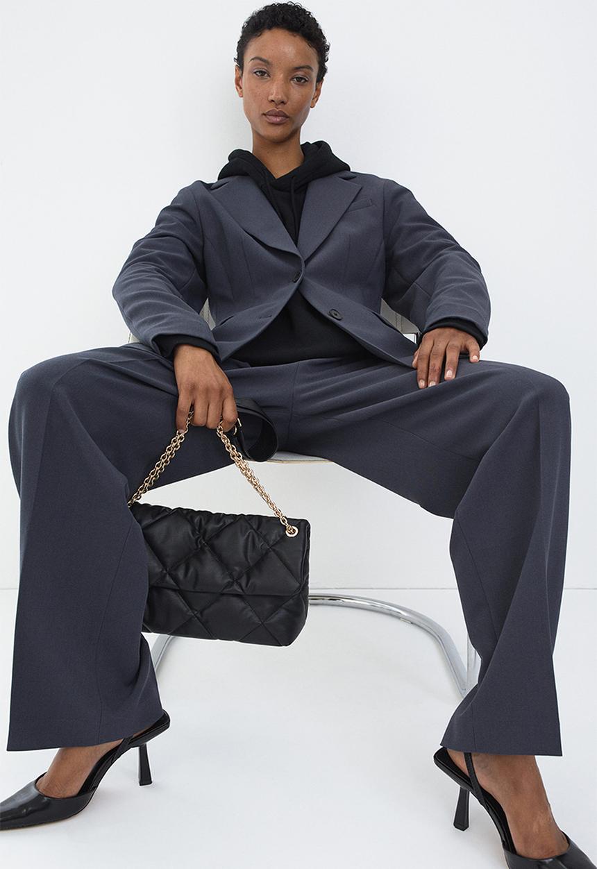 H&M - Quilted shoulder bag - black 