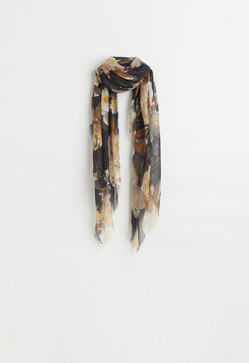 H&M - Patterned scarf - yellow/floral