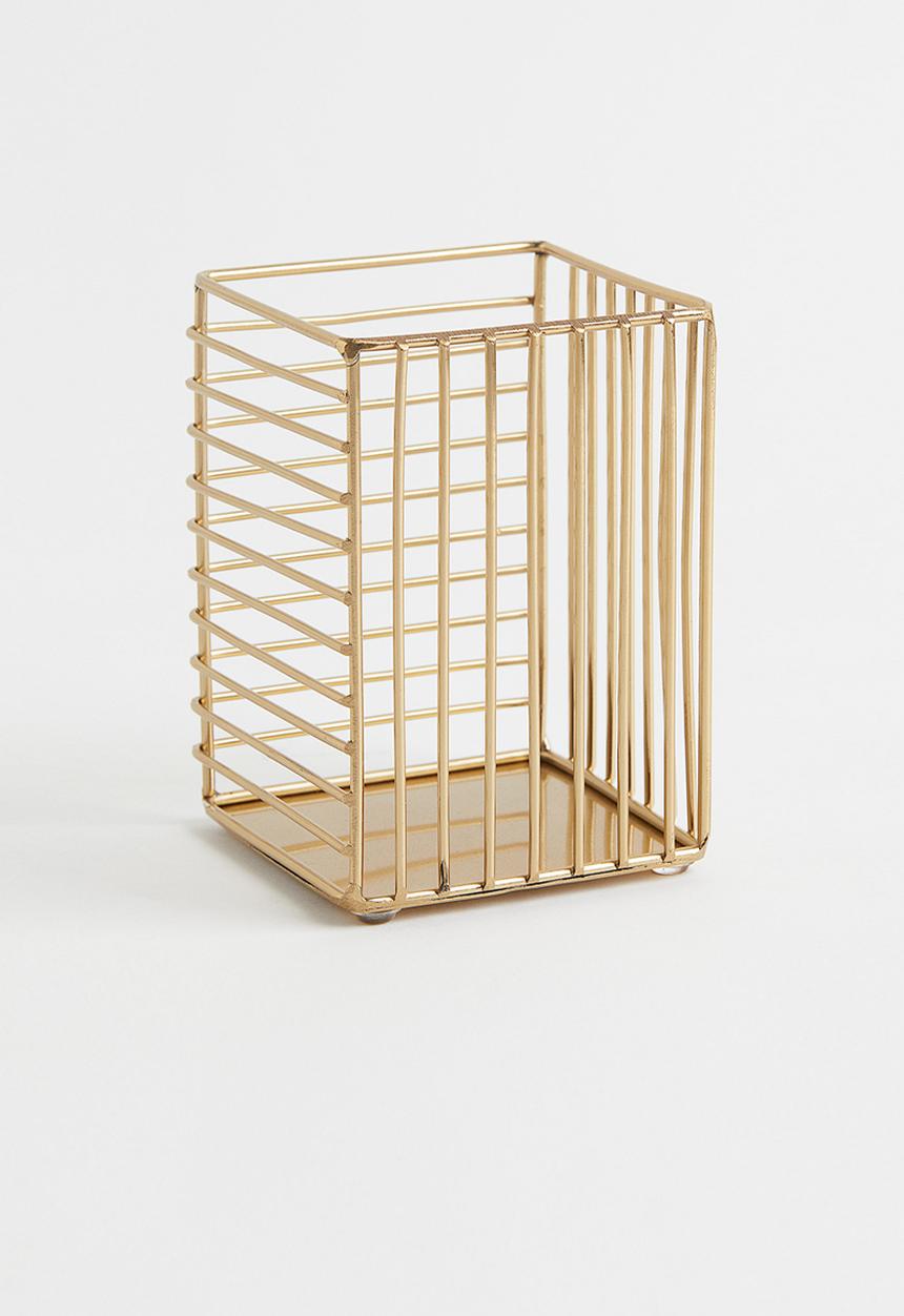 H&M - Metal wire basket - gold