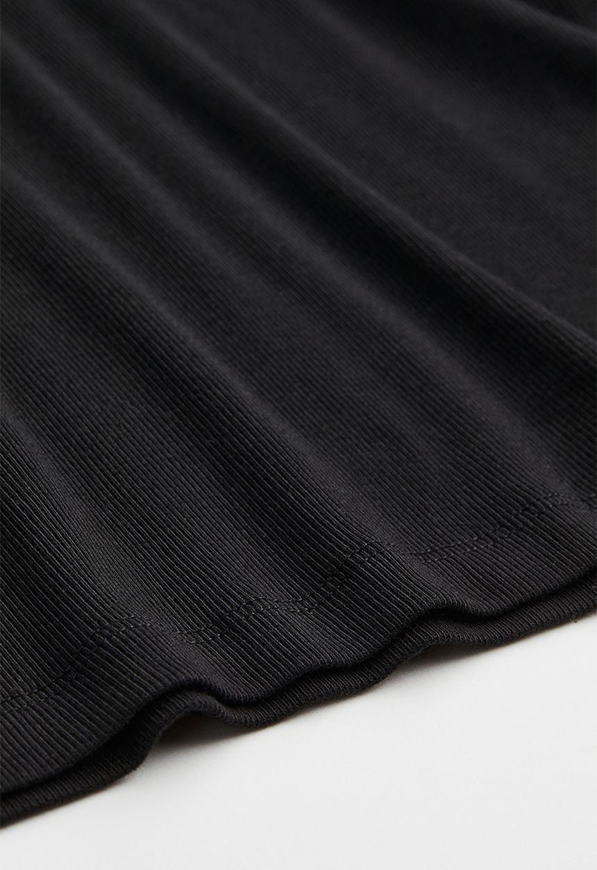 H&M - Modal-blend polo-neck top - black
