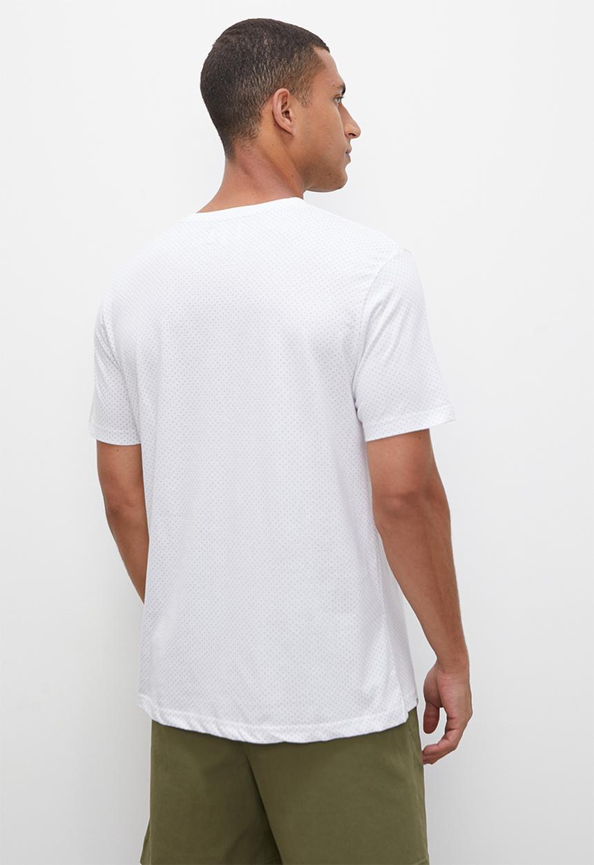 Lark & Crosse - Allover printed pattern crew neck tee - white