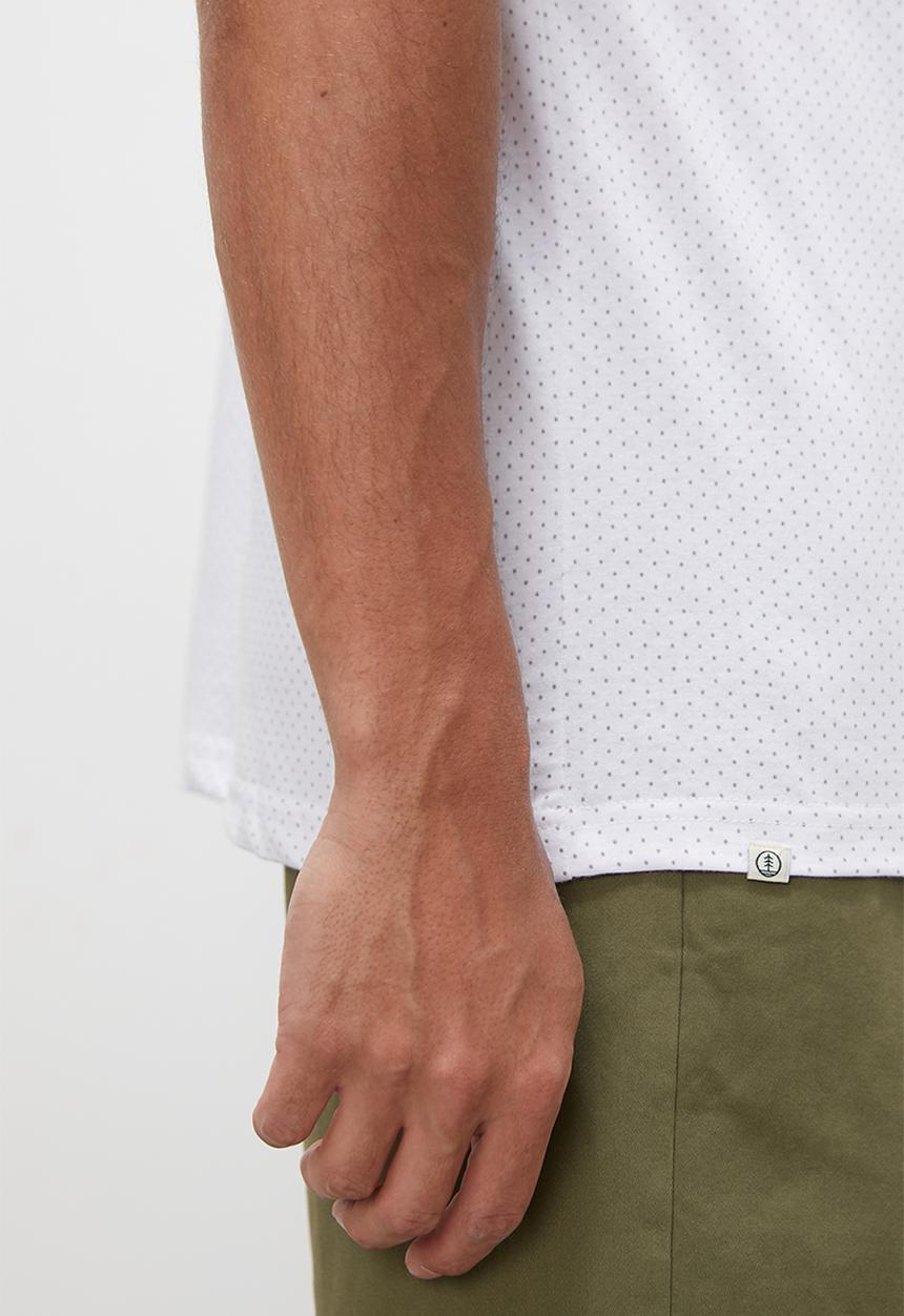 Lark & Crosse - Allover printed pattern crew neck tee - white