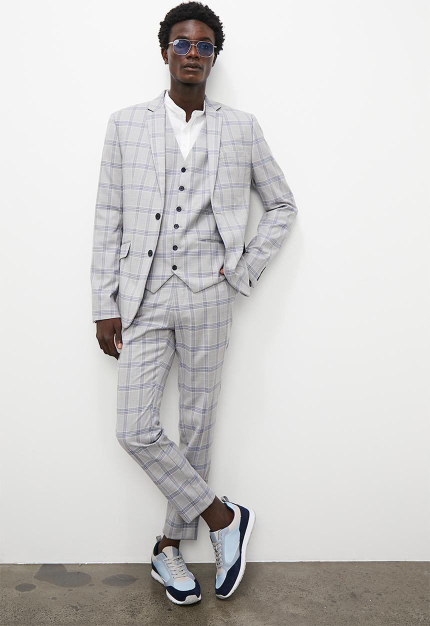Superbalist - Soho slim fit trouser - grey check