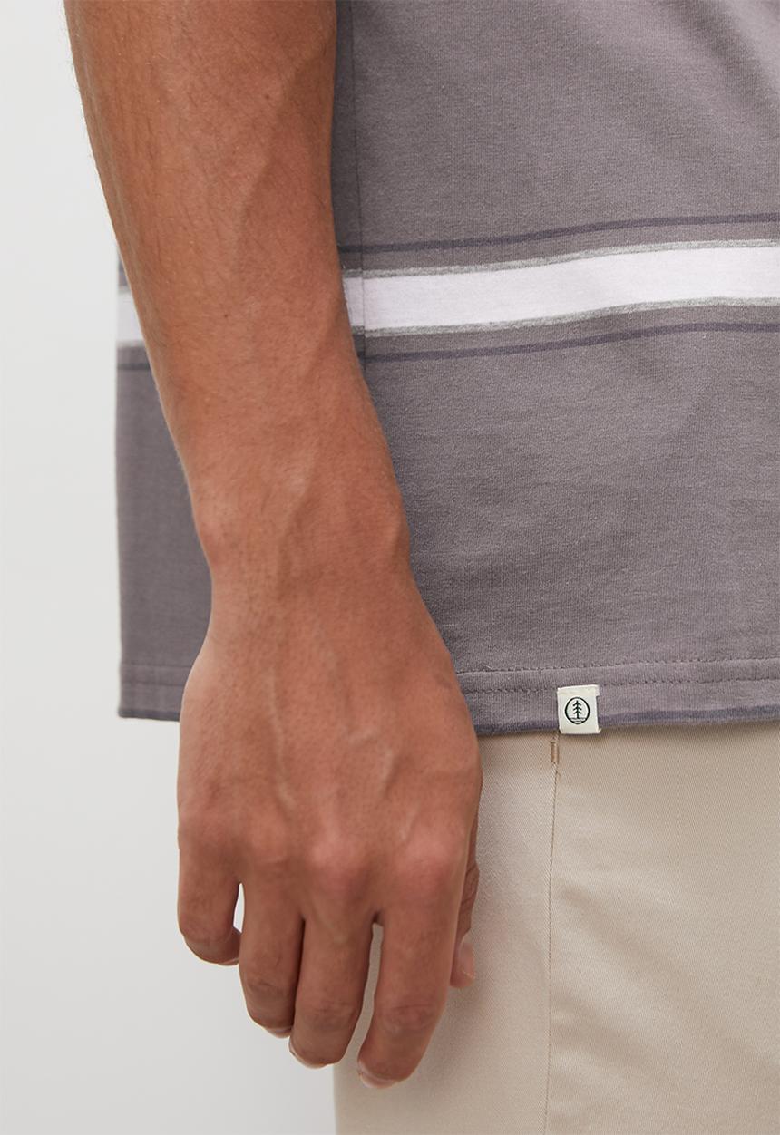 Lark & Crosse - Horizontal stripe tee - grey