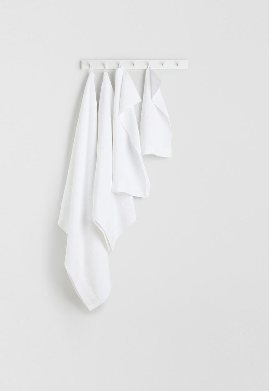 H&M - Cotton terry bath towel - white 