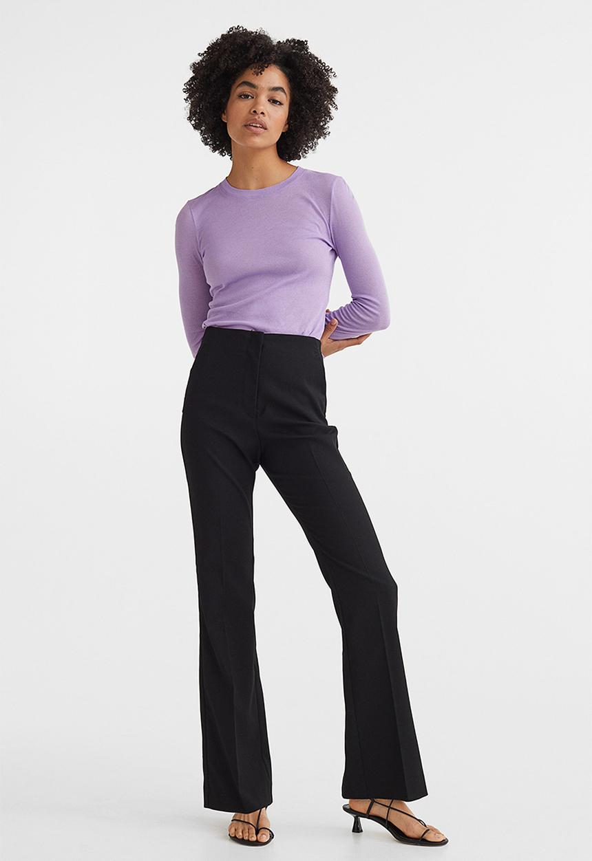 H&M - Flared trousers - black