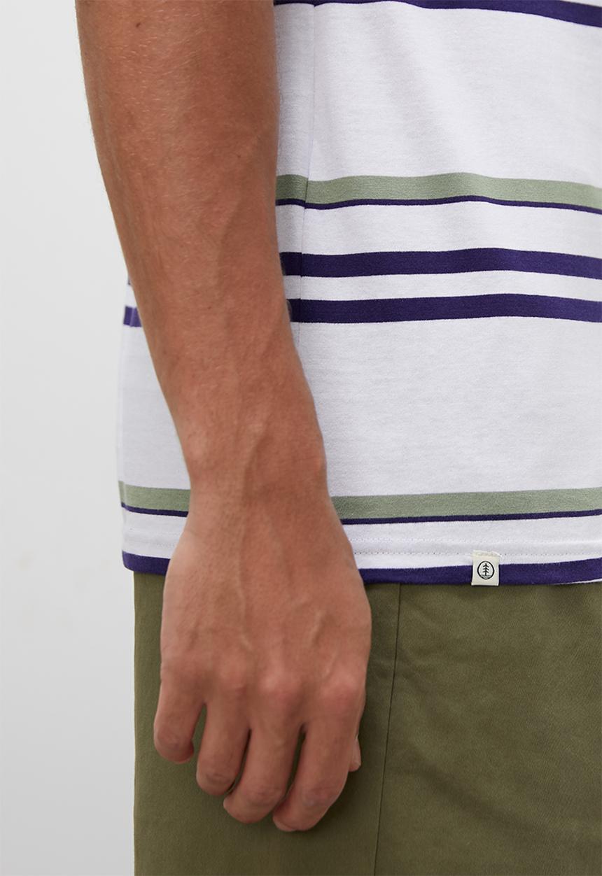 Lark & Crosse - Horizontal stripe tee - white