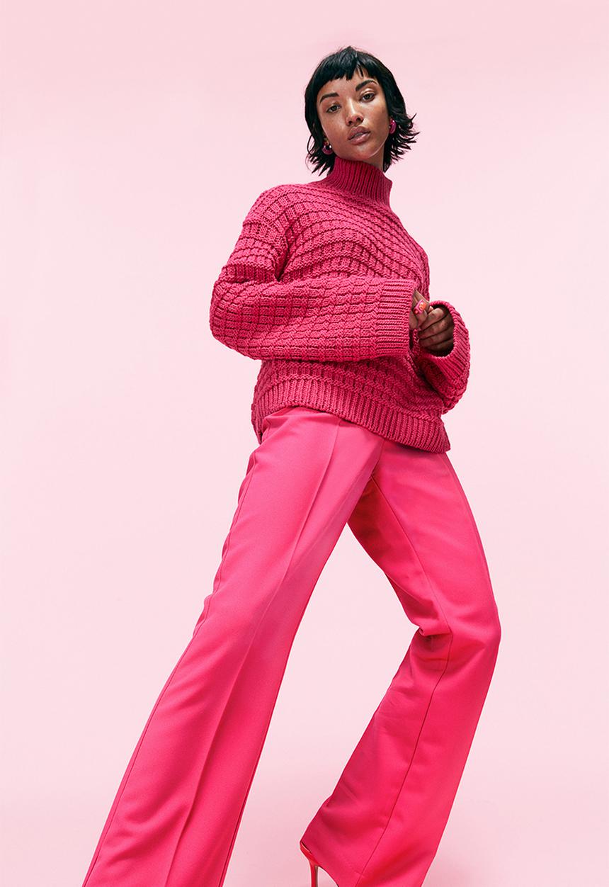 H&M - Flared trousers - cerise