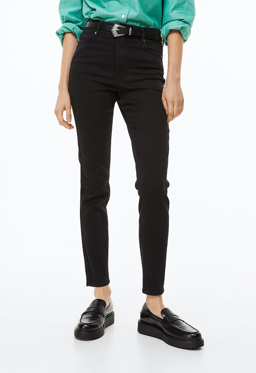 H&M - Skinny high ankle jeans - black