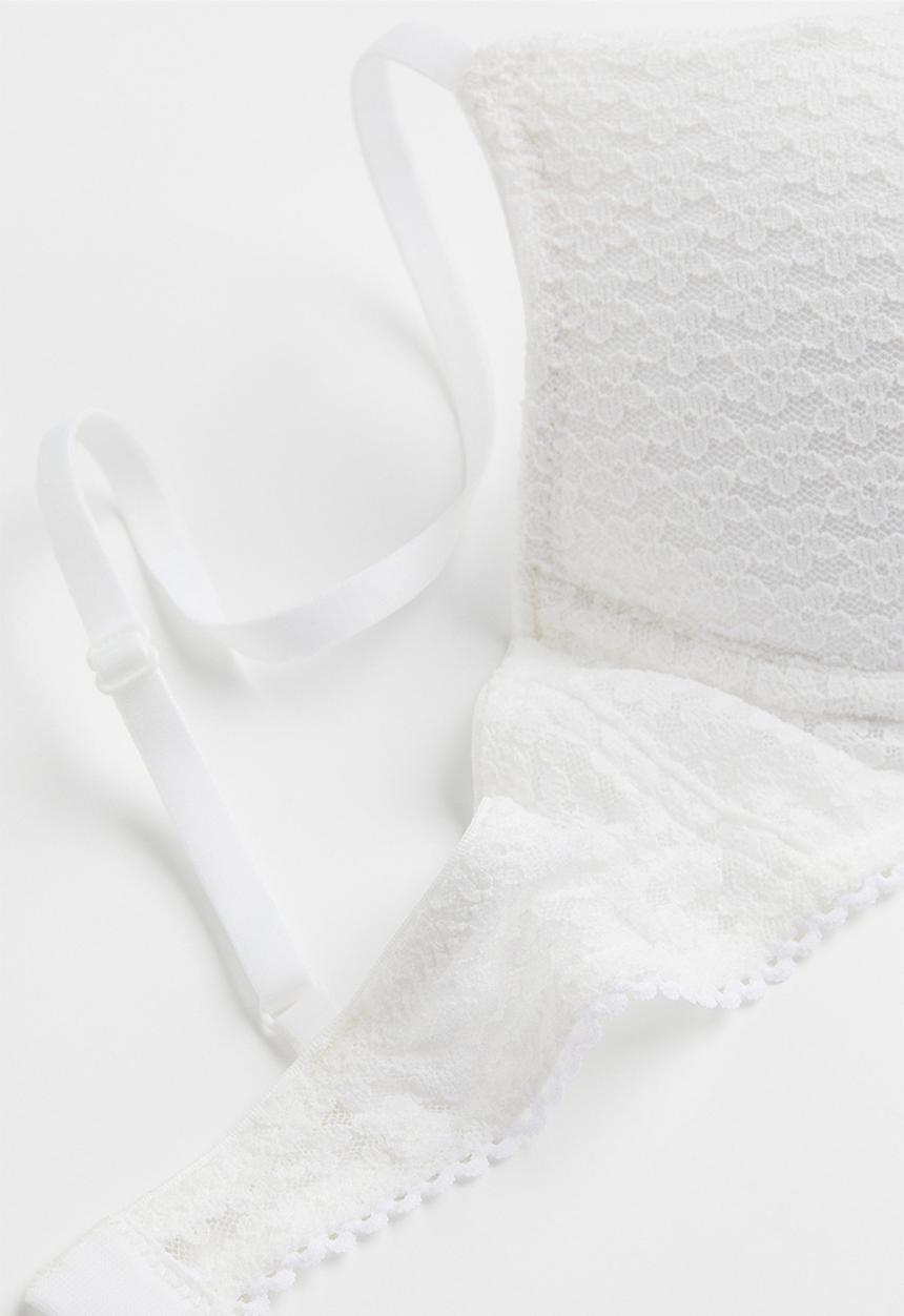 H&M - Lace push-up bra - white
