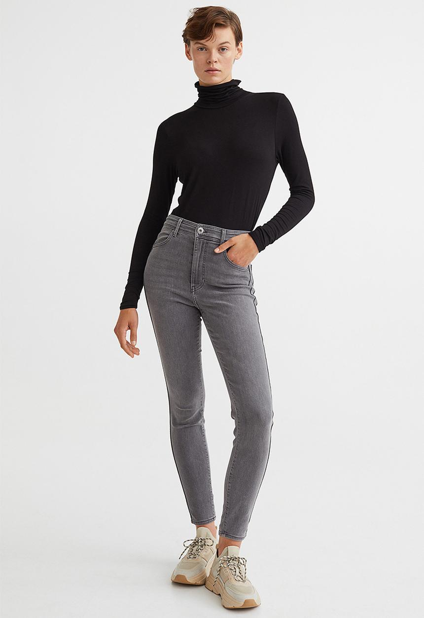 H&M - Skinny high ankle jeans - dark denim grey