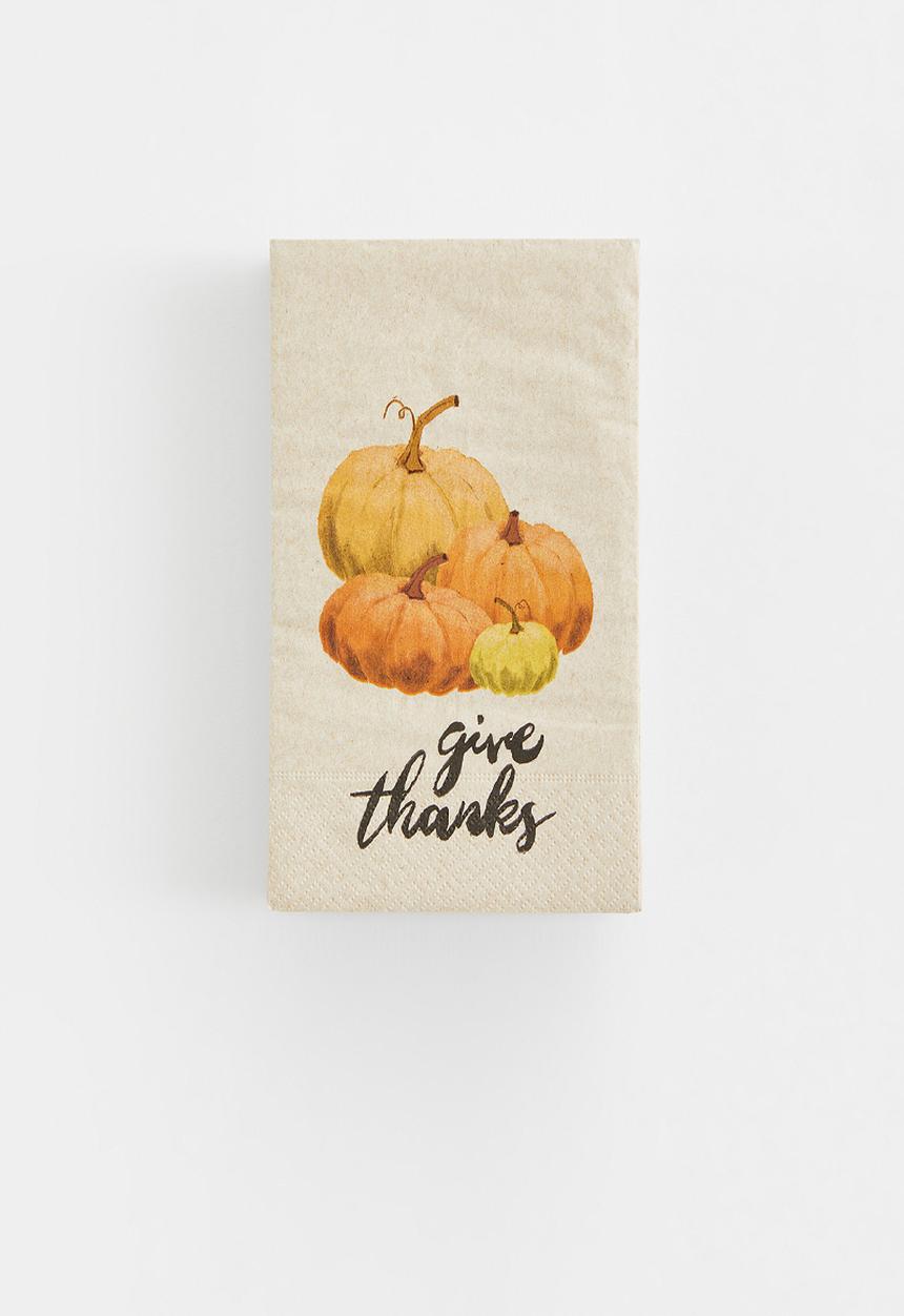 H&M - 15-pack paper napkins - beige/multi