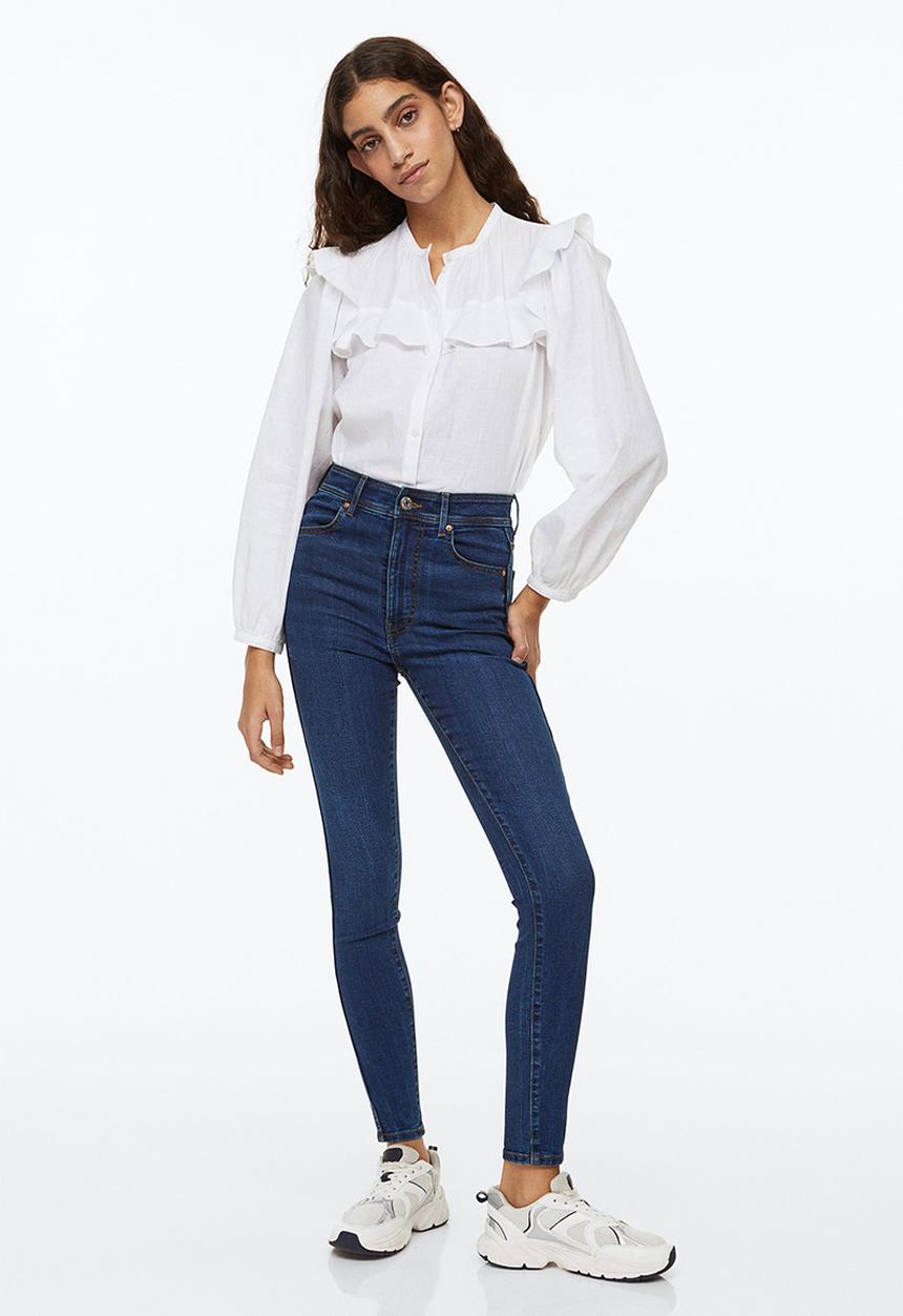 H&M - Skinny high ankle jeans - dark denim blue