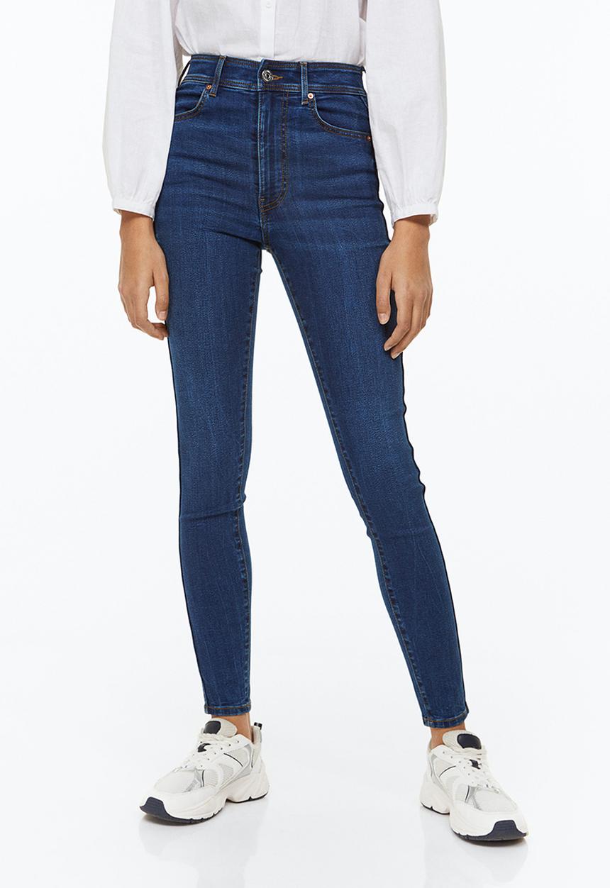 H&M - Skinny high ankle jeans - dark denim blue