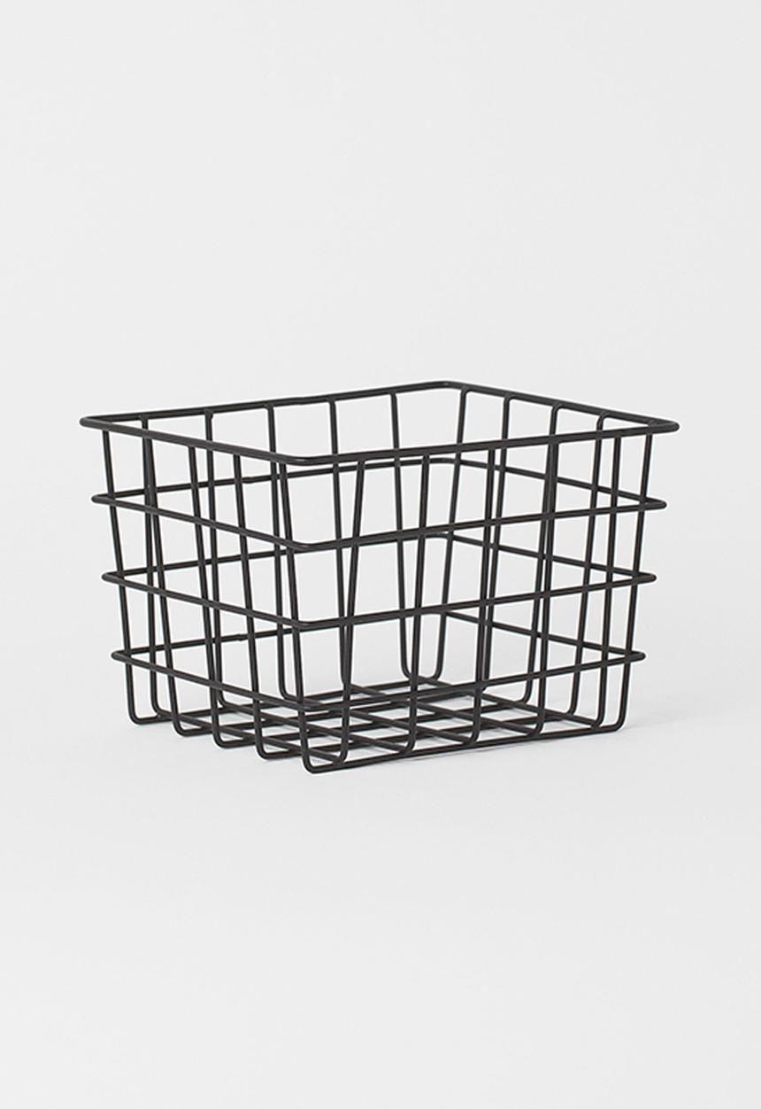 H&M - Small metal storage basket - black I
