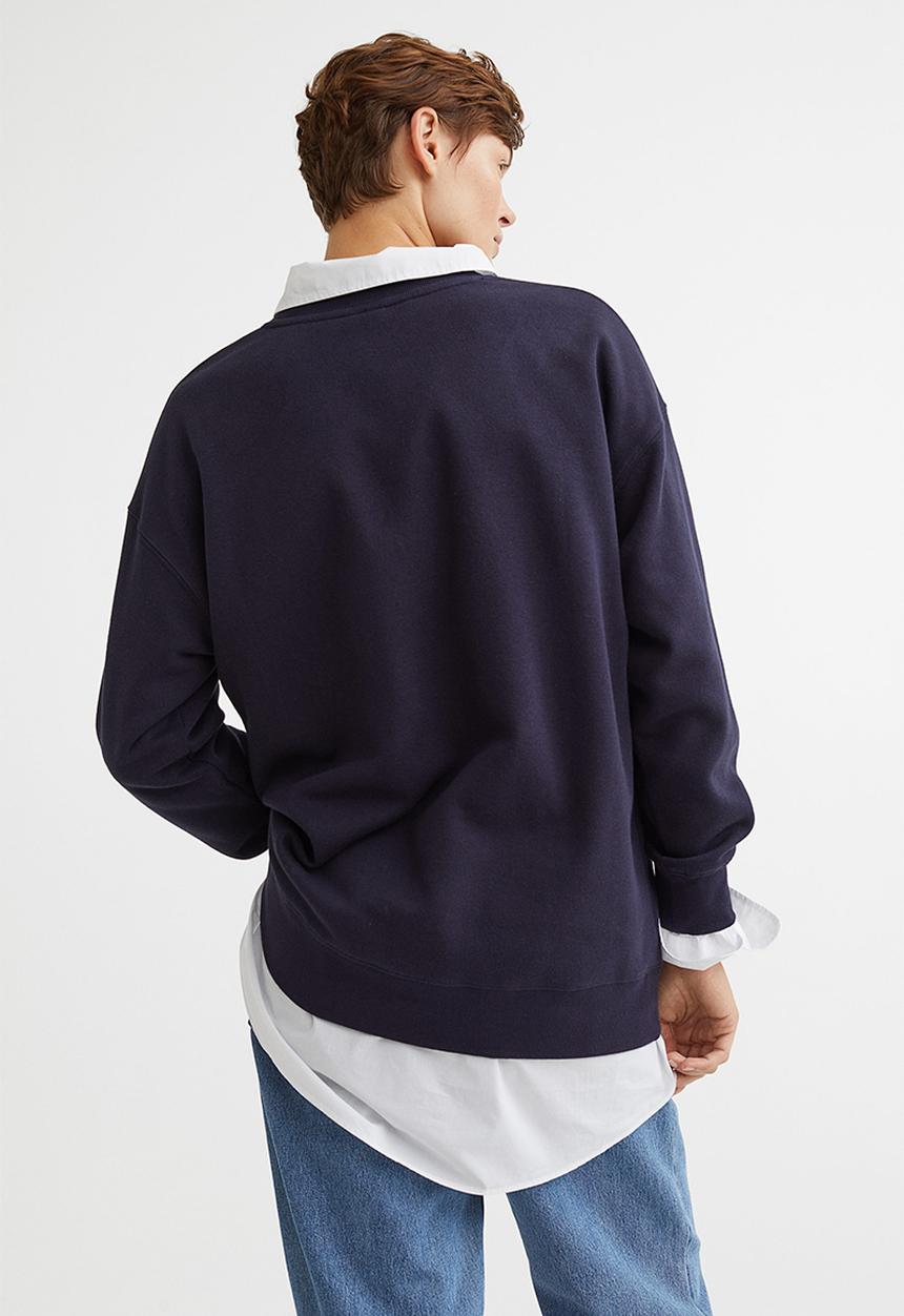 H&M - Printed sweatshirt - dark blue/los angeles