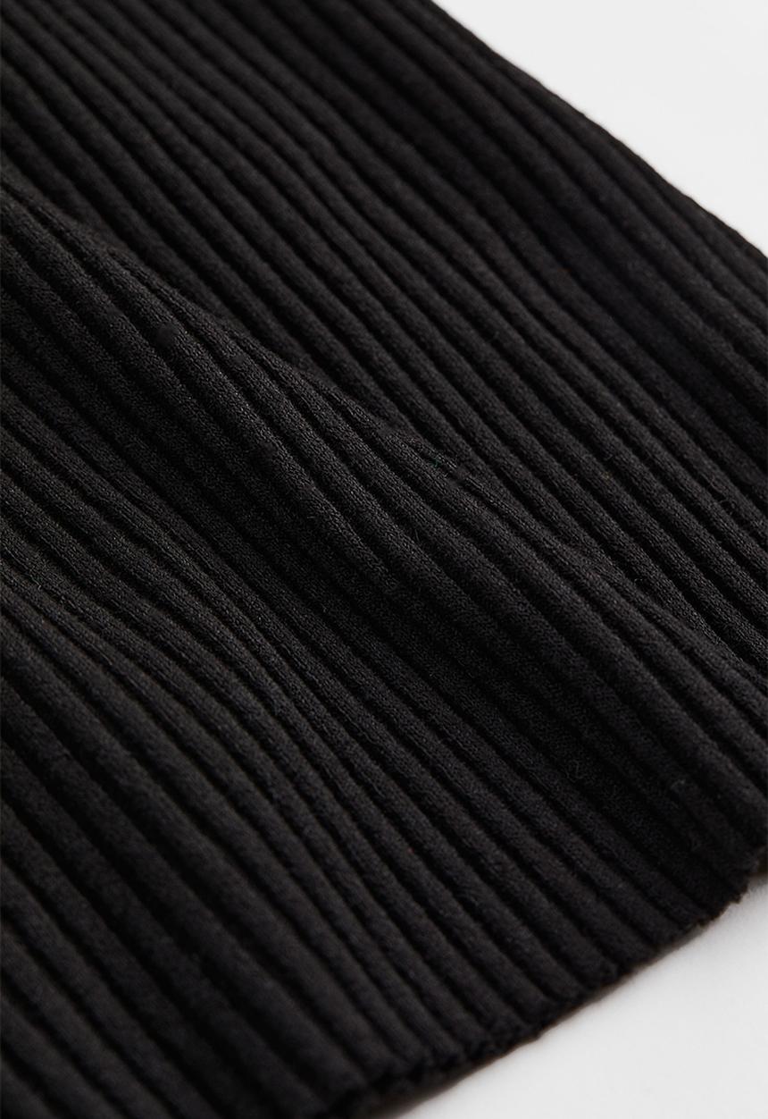 H&M - Flared ribbed leggings - black