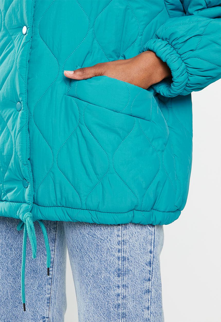 dailyfriday - Oversized quilted shacket - blue