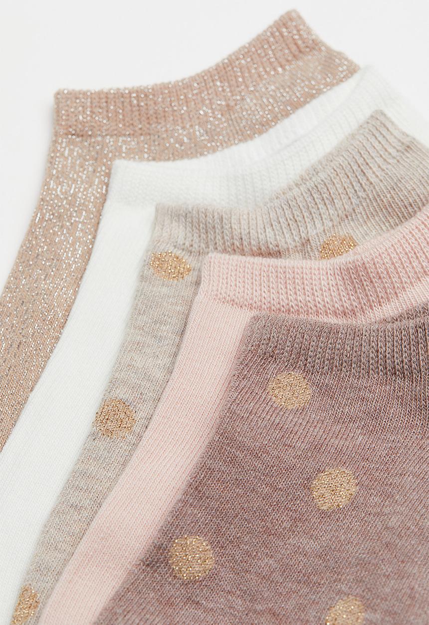 H&M - 7 Pack trainer socks - light beige & old rose