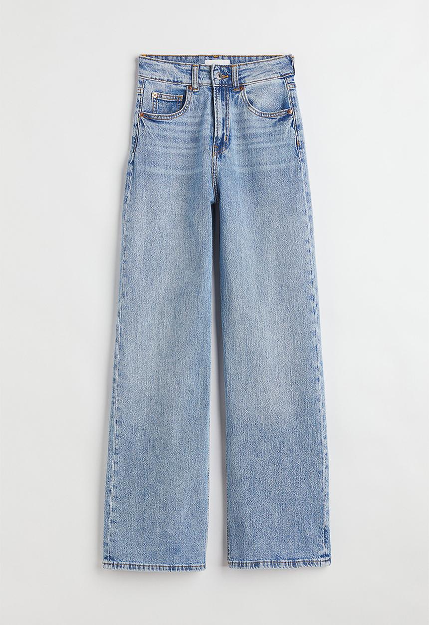 H&M - Wide high jeans - light denim blue