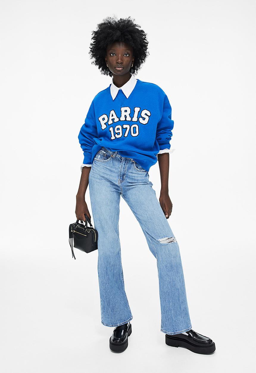 H&M - Wide high jeans - light denim blue 
