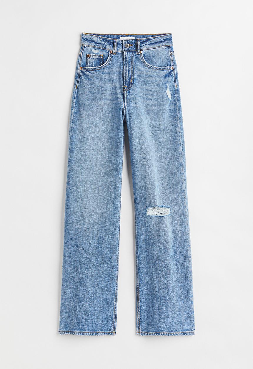 H&M - Wide high jeans - light denim blue 